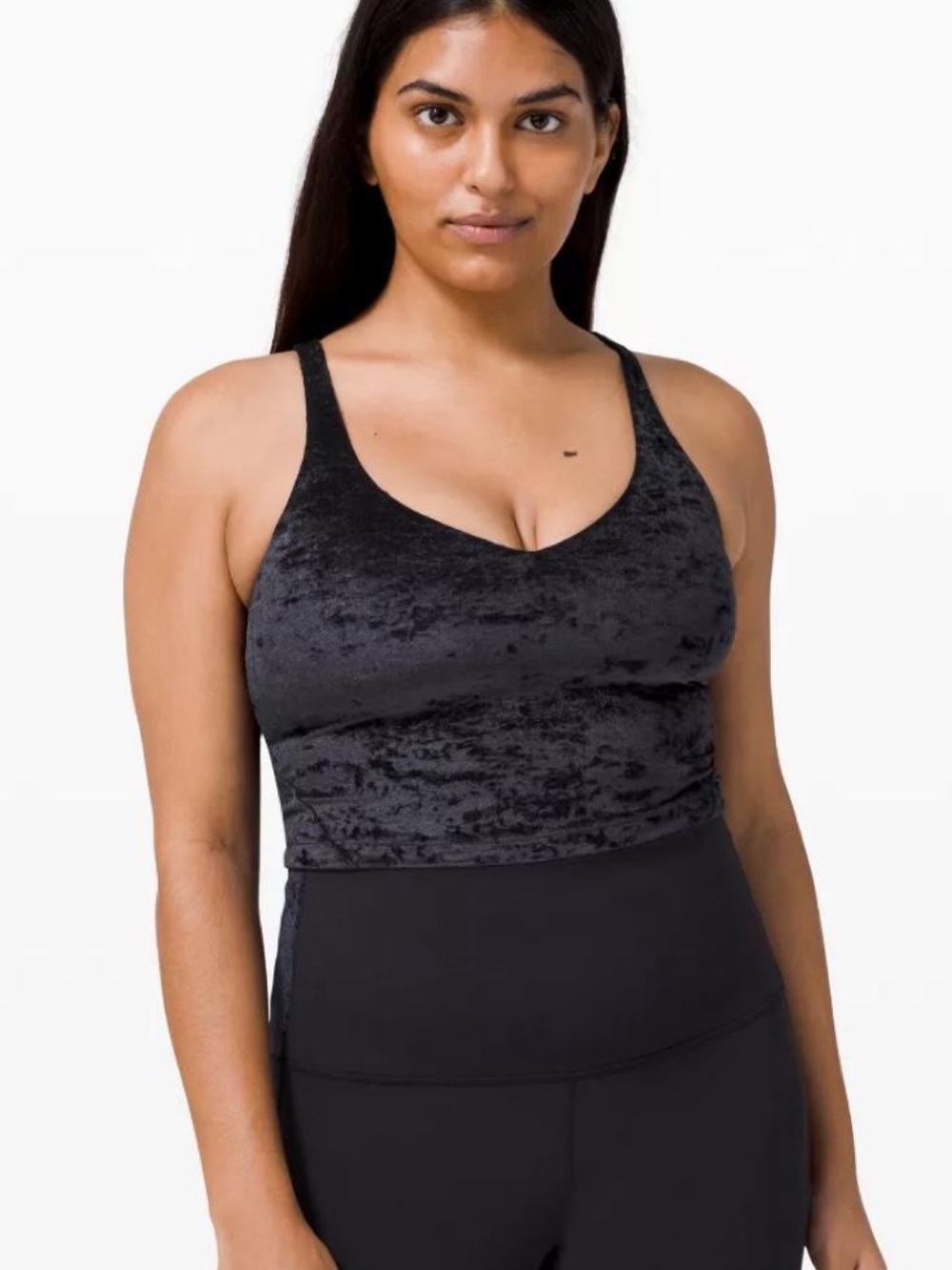 Lululemon Black Velour Crop Tank Top - 10